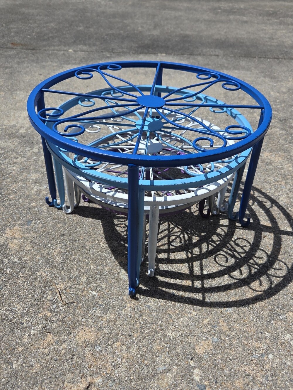 Assorted metal plant stands